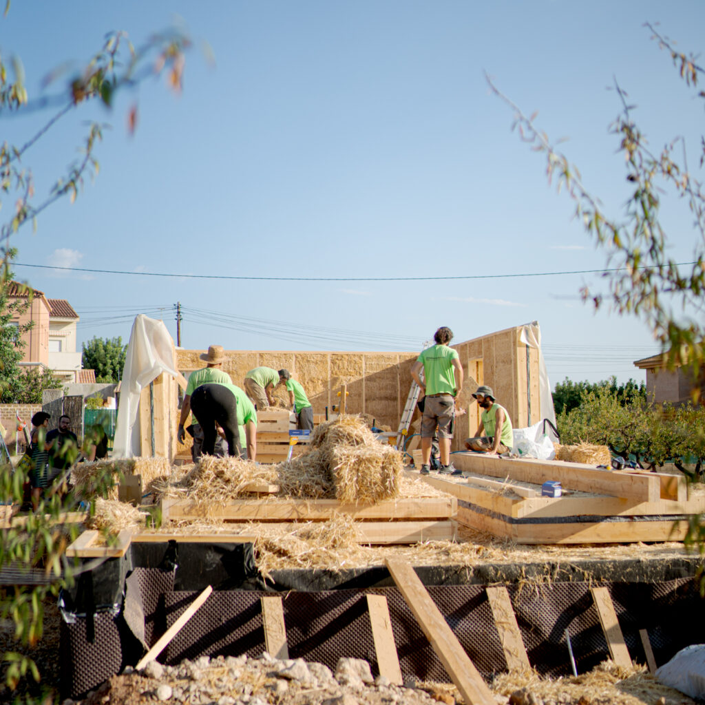 construcción con balas de paja